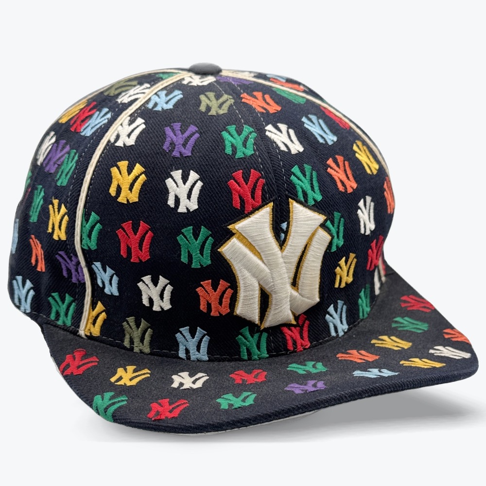 American Needle NY Yankees Hat All Over Logo Fitted Cap Juelz Santana 7 3/4